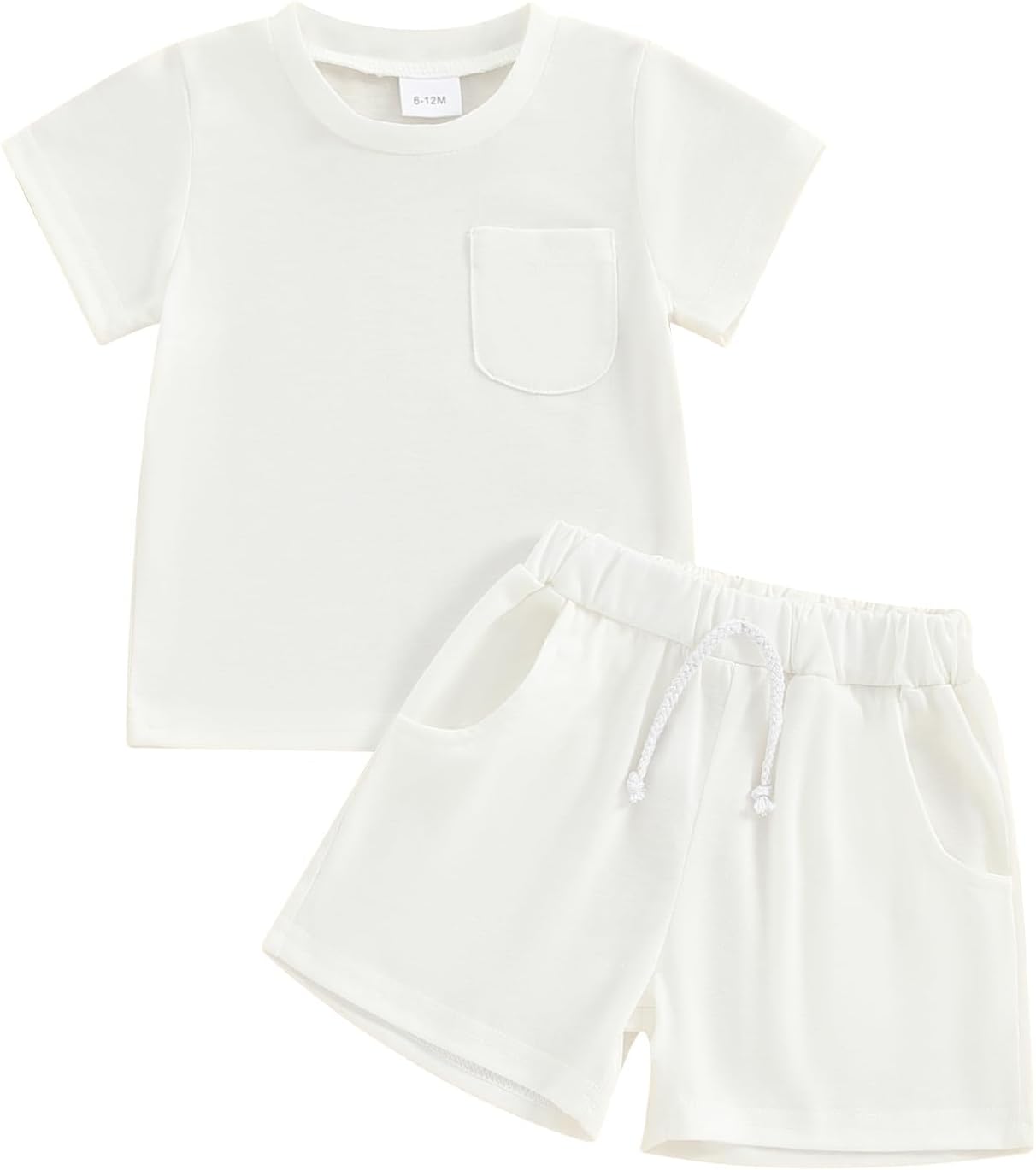 Toddler Baby Boy Girl Summer Outfits Cotton Short Sleeve Solid T-shirt Top Casual S...