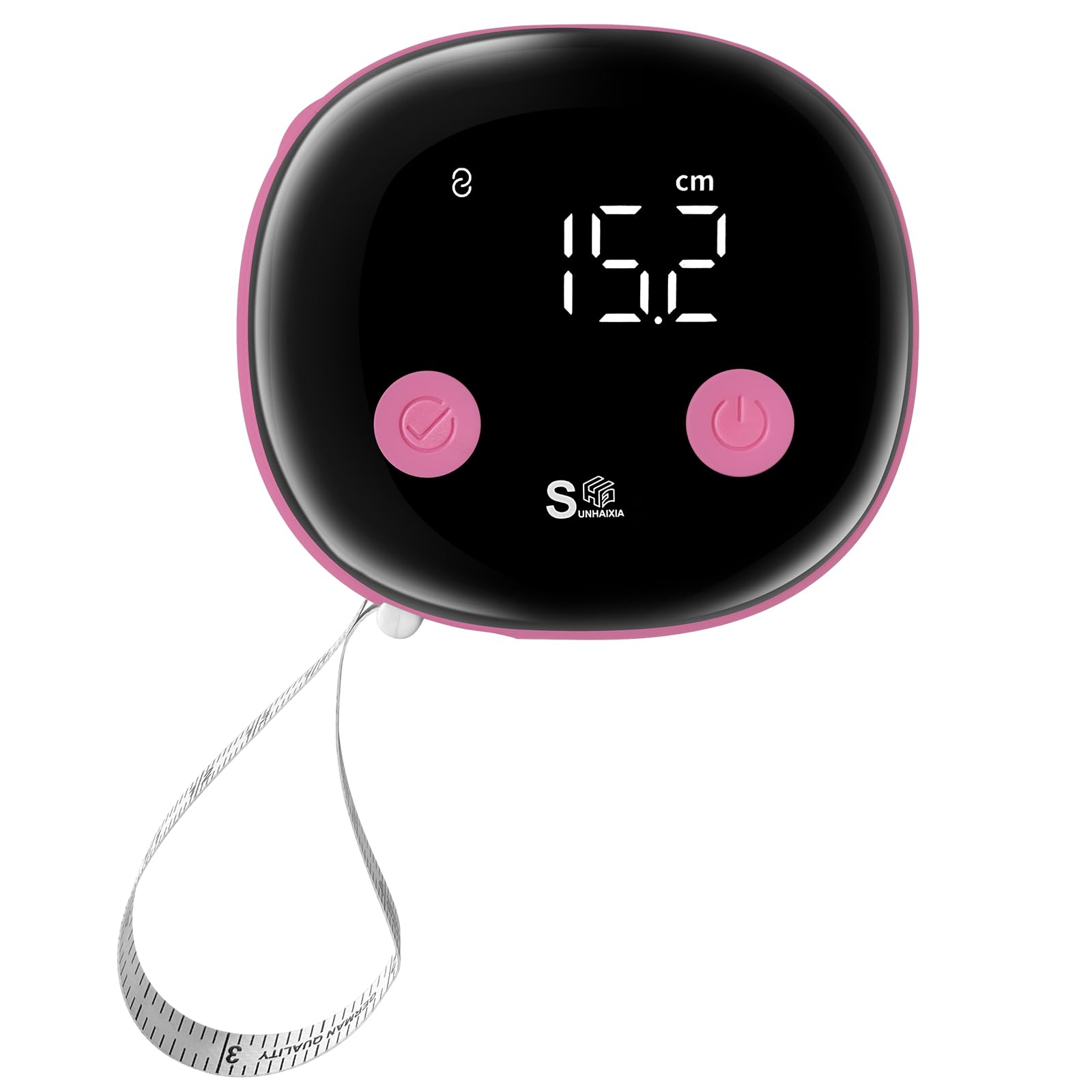 Fitdays - Cinta métrica inteligente para medir el cuerpo, pantalla LED HD, herramienta de monitoreo de grasa corporal para fitness y pérdida de peso (rosa)