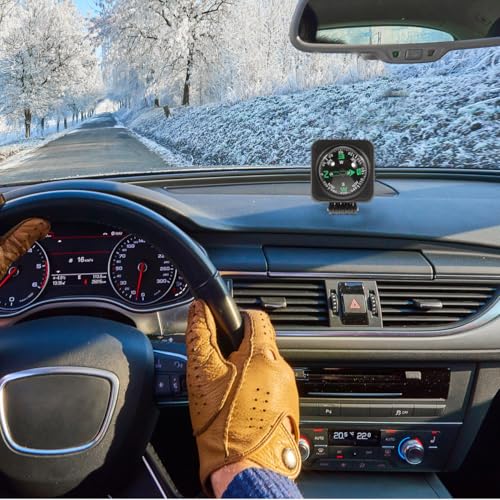 Image of Housoutil Car Dashboard Compass, Auto Navigation Ball for Car, Marine Direction Indicator Compass for Trucks, Vehicle Dashboard Ornament, Wayfinding Aid, Hiking Cycling Driving Boat Direction Guidance