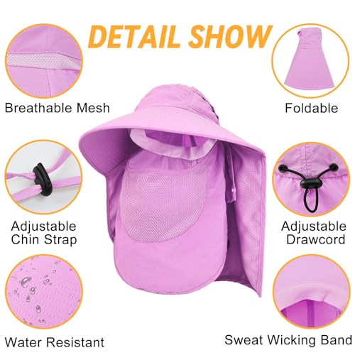 Sombrero para sol con cubre rostro desmontable unisex miniatura 5
