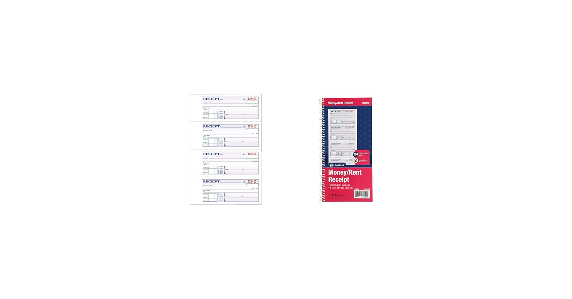 リリパット173☆BILL&BEN'S Amazon.com : Adams Money and Rent Receipt Book, 2-Part