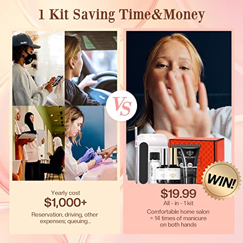 Modelones Poly Nail Gel Kit 30Ml 2Pcs With Slip Solution Extension Builder Enhancement Professional Starter Kit All-In-One Nail Technician French Kit #TOP4