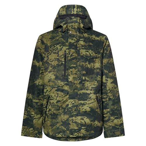 Oakley Mens Core Divisional Recycled Insulated Jacket Tiger Camo Green Medium