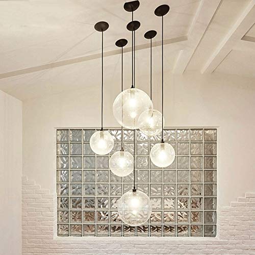 Mlshlf lamp 6 Lichter Kronleuchter Glaskugeln for Esszimmer Pendelleuchten...