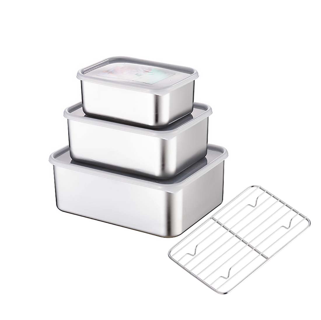 LALADEFIEE Boîte Inox Alimentaire Hermétique Avec Couvercle Boîte Échantillon Alimentaire Compacte Pour Cantine Scolaire Laboratoire Et Conservation Pratique