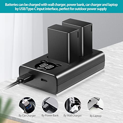 ENEGON 2 Lot batteries rechargeables EN-EL25 EN-EL25A 1600 mAh, kit chargeur double LED intelligent pour Nikon Z Series, Z50, Z 50, Z FC, Nikon EN-EL25, EN-EL25A, 4241 et Nikon MH-32 caméra digitale - Image 6