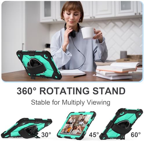 Image of Nitupai for Samsung Galaxy Tab A11+ Plus / A9+ Case 2025 /2023 11 Inch, Mint | Rugged Galaxy Tab A11+ Case Samsung A9 Plus Cover with 360 Rotating Stand, Hand Strap, Shoulder Strap, Screen Protector