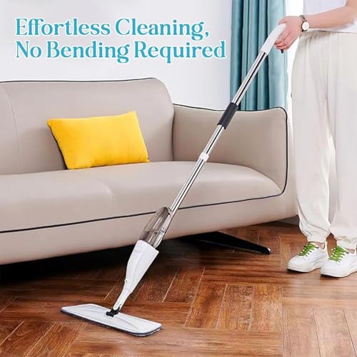 Image of Best Stainless Steel Microfiber Floor Cleaning Spray Mop with Removable Washable Cleaning Pad and Integrated Water Spray Mechanism, 360 Degree Easy Floor Cleaning T20, Multicolour