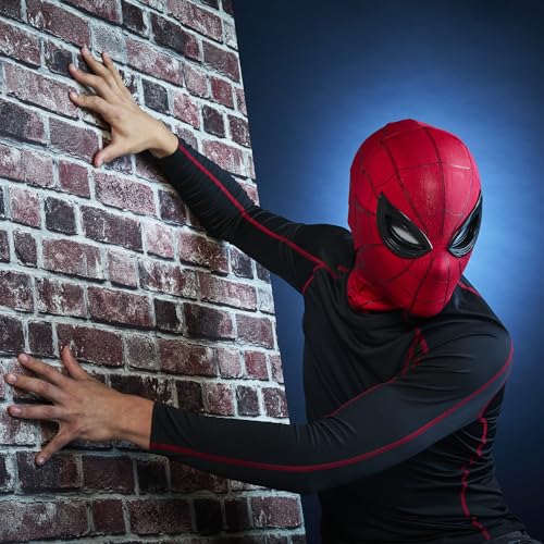 Image of Spider-Man Marvel Legends Series Homecoming Electronic Expressive Mask, Premium Interactive Roleplay Gear for Adults | Marvel Legends Gear Life Size Prop Replica Spider-Man Homecoming - Spider-Man Electronic Expressive Mask