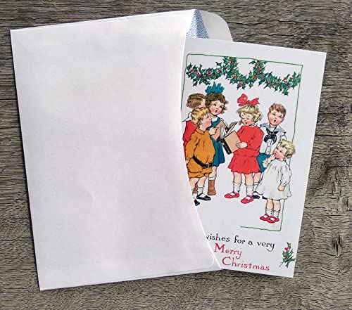 Image of PIXILUV CHRISTMAS FUN TIMES (Pack of 12) Notecards Small Greeting Cards # Funny Happy Chirstmas Scenes and Santa with Wishes ~ Vintage Christmas Postcards Reprint