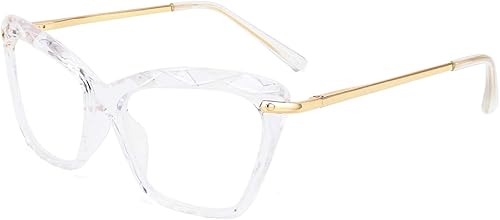 Vista 36 de FEISEDY Gafas de lectura de ojo de gato de cristal con bloqueo de luz azul para lector antifatiga ocular B2596 vino 1.0x