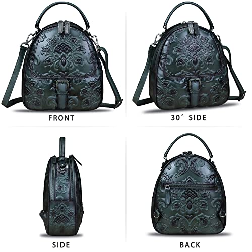 Image of IVTG Genuine Leather Backpack for Women Crossbody Shoulder Bag Vintage Rucksack Fashion Knapsack Purse Daypack Bag (Darkgray)
