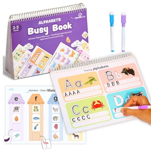 Image of Curious Cub Montessori Busy Book | Toddler Busy Binder for 2-5 Years |Alphabet Books For Kids 2 Yrs|ABCD Book, Baby Quiet Book | 2 Yrs Kid Activity ... |Busy Binder for Toddlers (Math Busy Book)