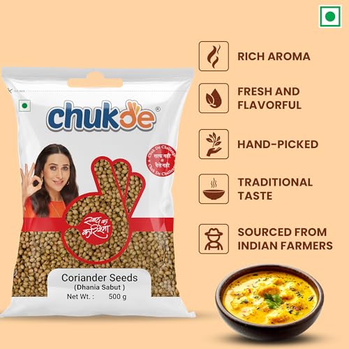 Image of Chukde Dhania Sabut, Coriander Seeds Whole Spices, 500g (Pack of 3)
