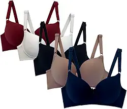 Kit 5 Sutiãs Sutian Soutien Sutien Adulto Comum Bojo alça larga reforçada