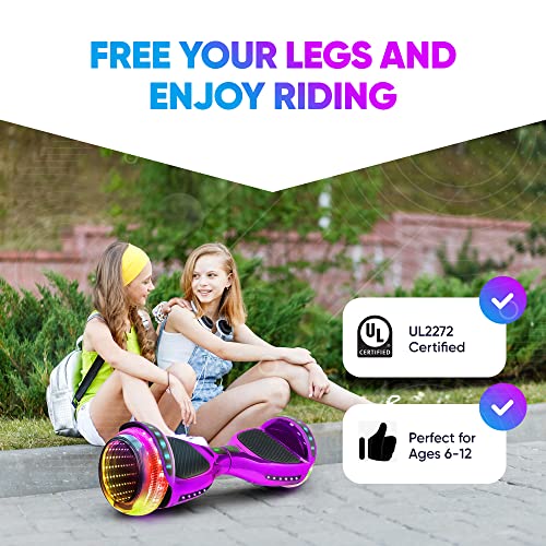 Image of Hover Board with Bluetooth, LED Lights & Non-slip Footpads