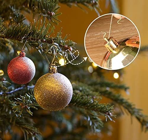 Christmas Ornament Hooks 240Pcs Xmas Tree Ornaments Hanger Hooks Metal Wire Hooks with Storage Box for Christmas Tree Hanging Decoration, Gold&Silver