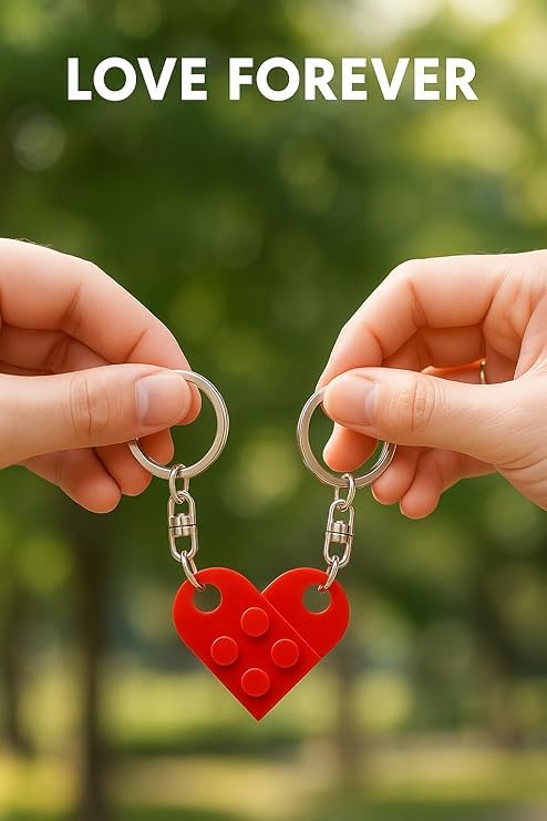 Image of Couples Matching Stuff Gifts Valentine's Day Gift for Girlfriend Wife Boyfriend Husband - Red Heart Keychain Couple Gift - Romantic Love Key Ring for Her Him - Glitter Cherry Bag Charm