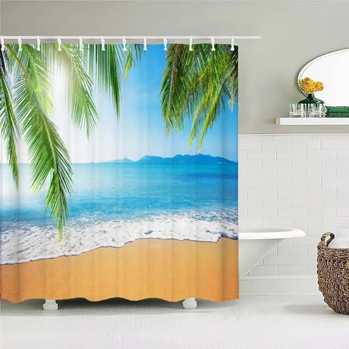 Rideau de douche océan imperméable pour une ambiance de mer Méditerranée