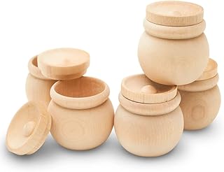 Woodpeckers Bean Pot Wood Trinket Box 2-inch x 2-1/4-inch, Pack of 3 DIY Memory Box, Craft Wood Box Unfinished to Paint for Decor