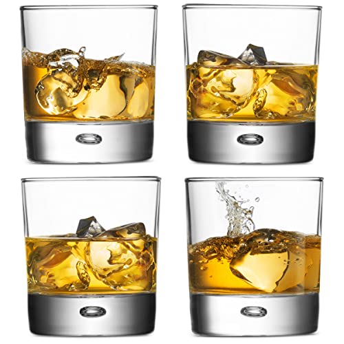 Whisky Glasses 10 Oz Barware Set Of 4 Old Fashioned Glasses, By Glaverâ€™s. Ideal For Whiskey, Scotch, Bourbon, Liquor, and Cocktails. Dishwasher Safe