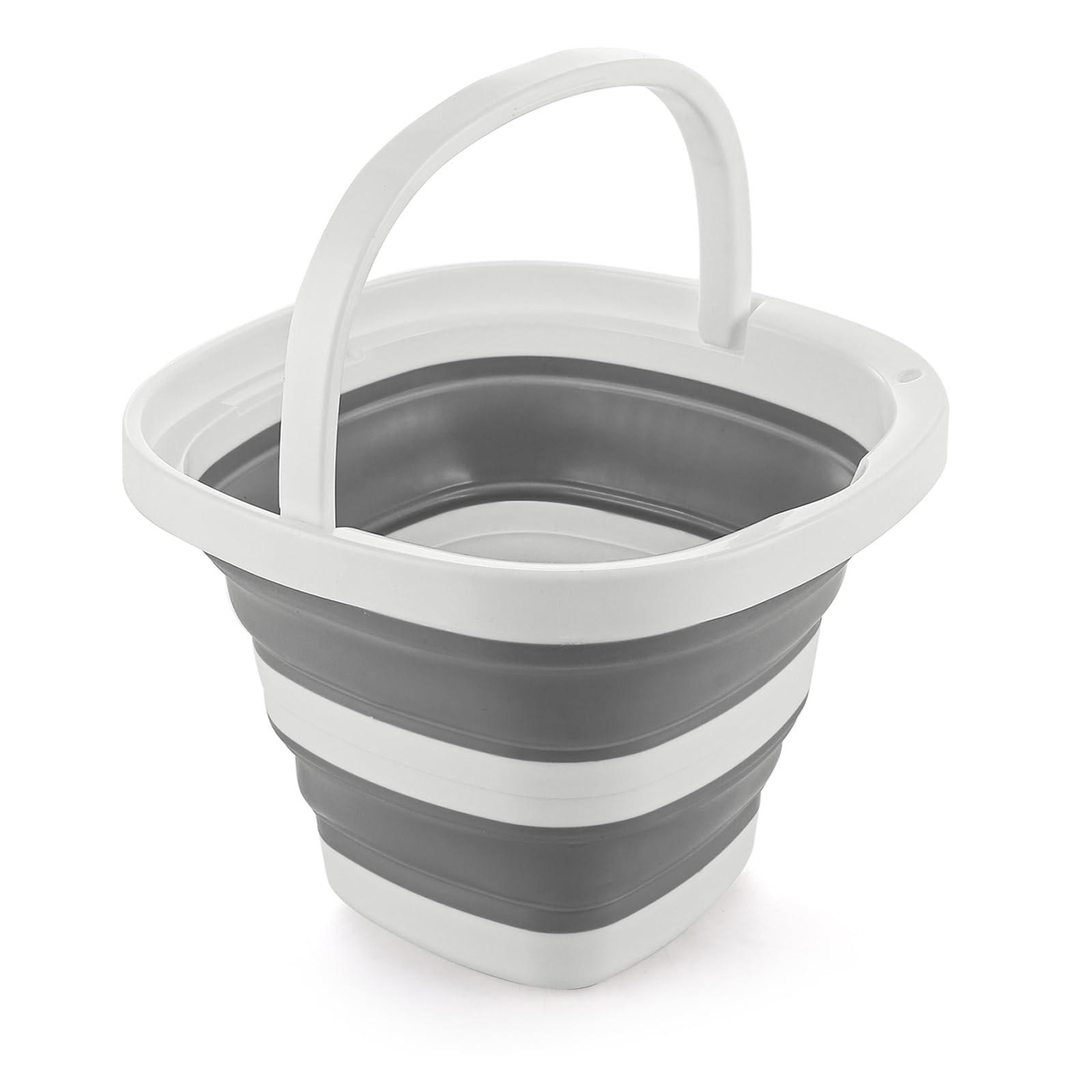 Lychico Collapsible Bucket 10L, Silicone Folding Bucket for Camping Fishing Car Wash, Space-Saving Portable Water Container for Travel Outdoor Home Cleaning