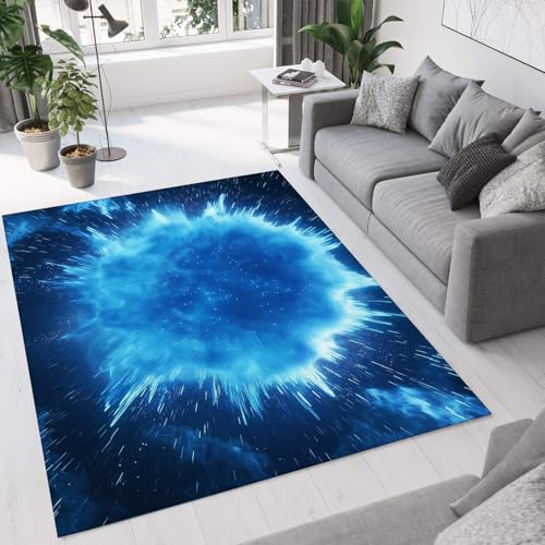 Tapis lavable antidérapant marine 120x180 géométrique pour une cuisine propre