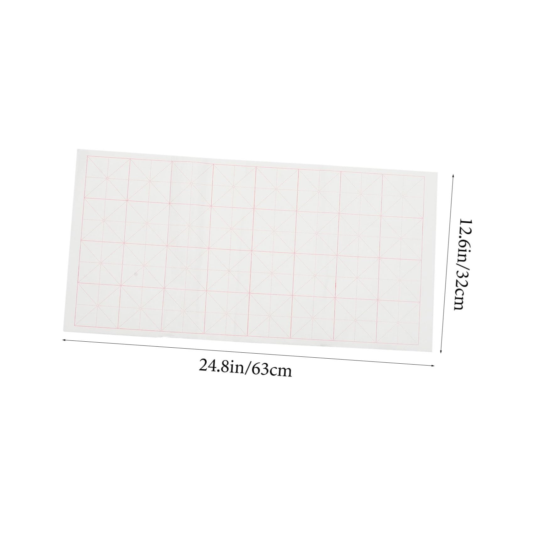 Anneome 100 Hojas de Papel de Arroz para Caligrafía Cuadrícula en Forma de Cruz, Papel Multiusos Blanco para Practicar Escritura y Dibujo en Casa
