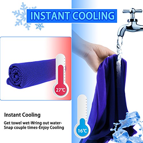 Cooling Towel 20 Pack (40"x12") Ice Towels, 160GSM Soft Breathable, Super Absorbent, Quick Cold Towel, for Bowling, Yoga, Travel, Camping, Golf, Football, Hiking, Outdoor Work - Image 6