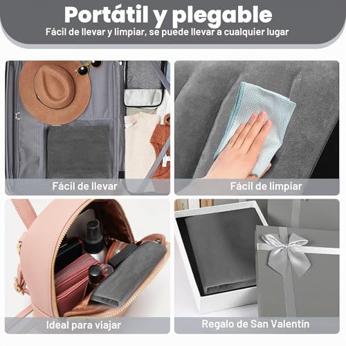 Miniatura 4 de Luxocare Almohada Inflable De Cuña Para Adultos - Soporte Antireflujo Y Elevación De Piernas - Portátil, Plegable E Impermeable Para Cama, Viajes Y Camping Gris
