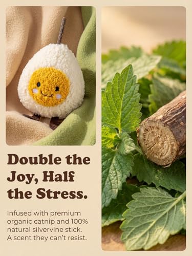 Durable and lnteractive Cat Teething Stick Toys: Chewing Stick, Grinding Teeth Rod, and chewable Cat Doll for Your Pet's Entertainment (Egg Whites) - Image 5