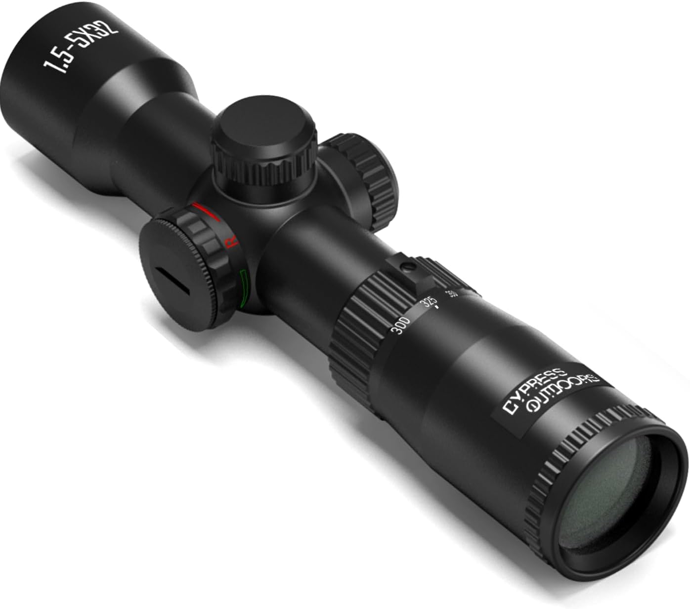 Crossbow Scope 1.5-5x32mm Multi-Reticle 250-425 FPS Dual Color Illumination 20-100 Yard Ballistic Optics