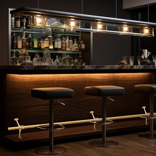 Image of Zonon 8 ft Bar Foot Rail Kit Gold Undercounter Mount Hardware and Tubing Complete Kit Foot Railing for Bar Dome End Cap Stainless Steel Brass Finish for Kitchen Island Indoor Outdoor