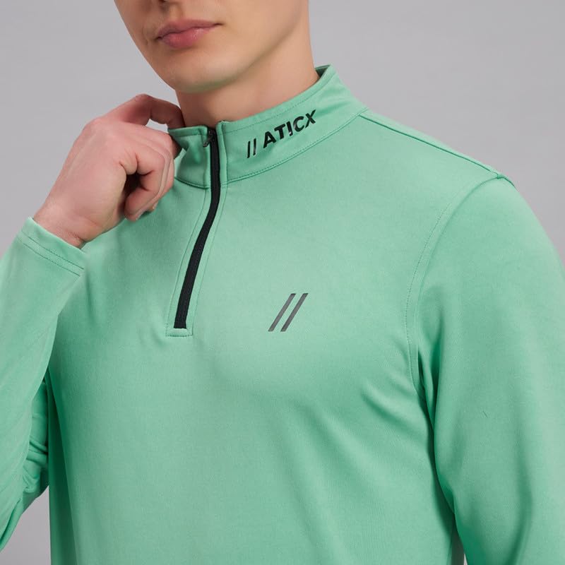 Image of ATICX Polyester Full Sleeve Compression High Turtle Neck Sports Jersey T Shirt for Men - Quick Dry Fit Gym Workout Top for Running, Swimming, Training, Cycling, Football, Badminton