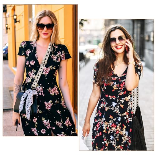 uxcell Purse Strap Replacement, 27.5-53inch Adjustable Polyester Stylish 1.5inch Wide Crossbody Shoulder Strap for Handbag Guitar(Red, Silver Buckle)4