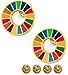 SDGs バッジ SDGs ピンバッチ バッチ 25mm 襟章 帽子 バッグにも最適 かわいい 国連本部公式最新仕様 金色 疑似七宝 ゴールデン