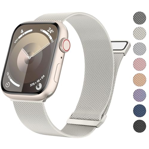 Meliya Metal Straps Compatible for Apple Watch Strap 38mm 40mm 41mm 42mm 44mm 45mm 46mm 49mm Women Men, Adjustable Mesh Loop Magnetic Milanese Band for iWatch Series 10 9 8 7 6 5 4 3 2 1 SE-picture-10