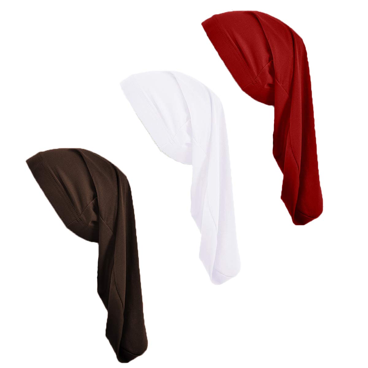 Spandex Braids & Dreadlocks Cap 3 Packed,Jumbo Satin Night Sleeping Bonnet Hair Covers for Men Women