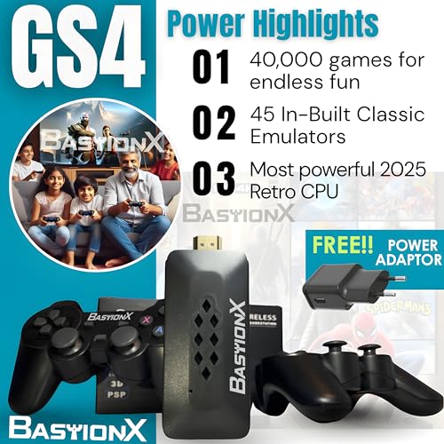 Image of [2025] Ultimate Retro Gaming System Gamestick,True Plug & Play HDMI,Wireless Controllers,Emulators & Classic Games,All-in-One Arcade Gaming System,Complete Edition(GS4 Ultimate Edition),Black