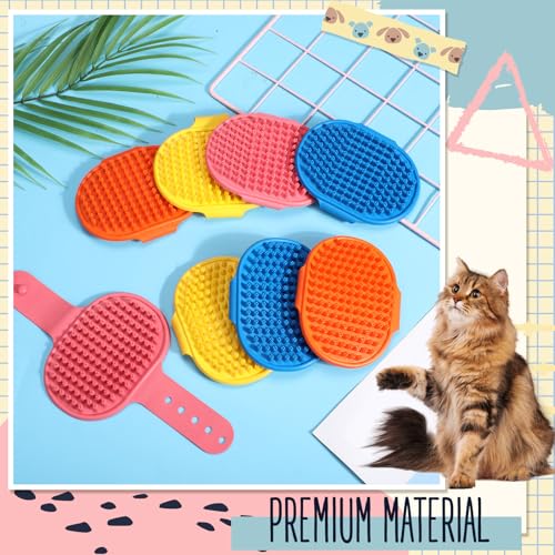 Image of Maxdot 8 Pcs Cat Self Groomer Brush Adjustable Rubber Cat Combs for Indoor Corner Kitten Face Scratcher Massager Bathing Brush (Blue, Yellow, Pink, Orange)