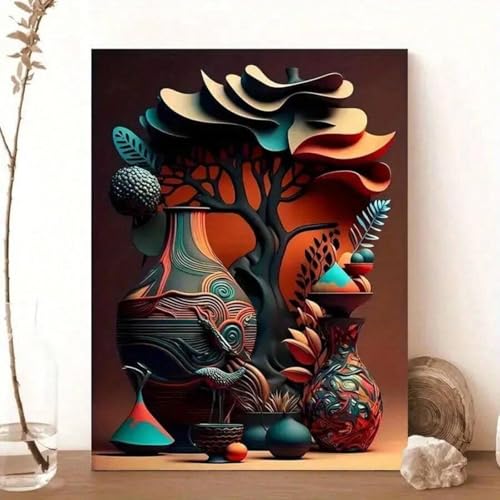 Toile art africain affiche abstraite 60x80cm pour réveiller un mur vide