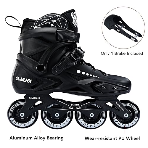 Inline Skates Adult for Women and Men, Roller Skates (Black, Men 8/Women 9)