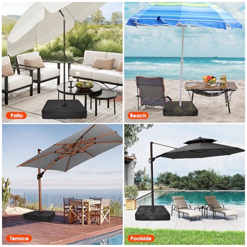 Andacar Patio Umbrella Base Cover for Beach Umbrella Stand Base Dustproof Cover Outdoor Waterproof Umbrella Covers Pooliside Covers Only - 30x30x5 in - Thumbnail 5