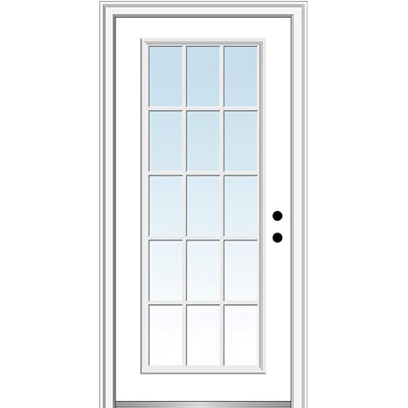 National Door Company Z000787L Steel Primed Exterior Door with Window