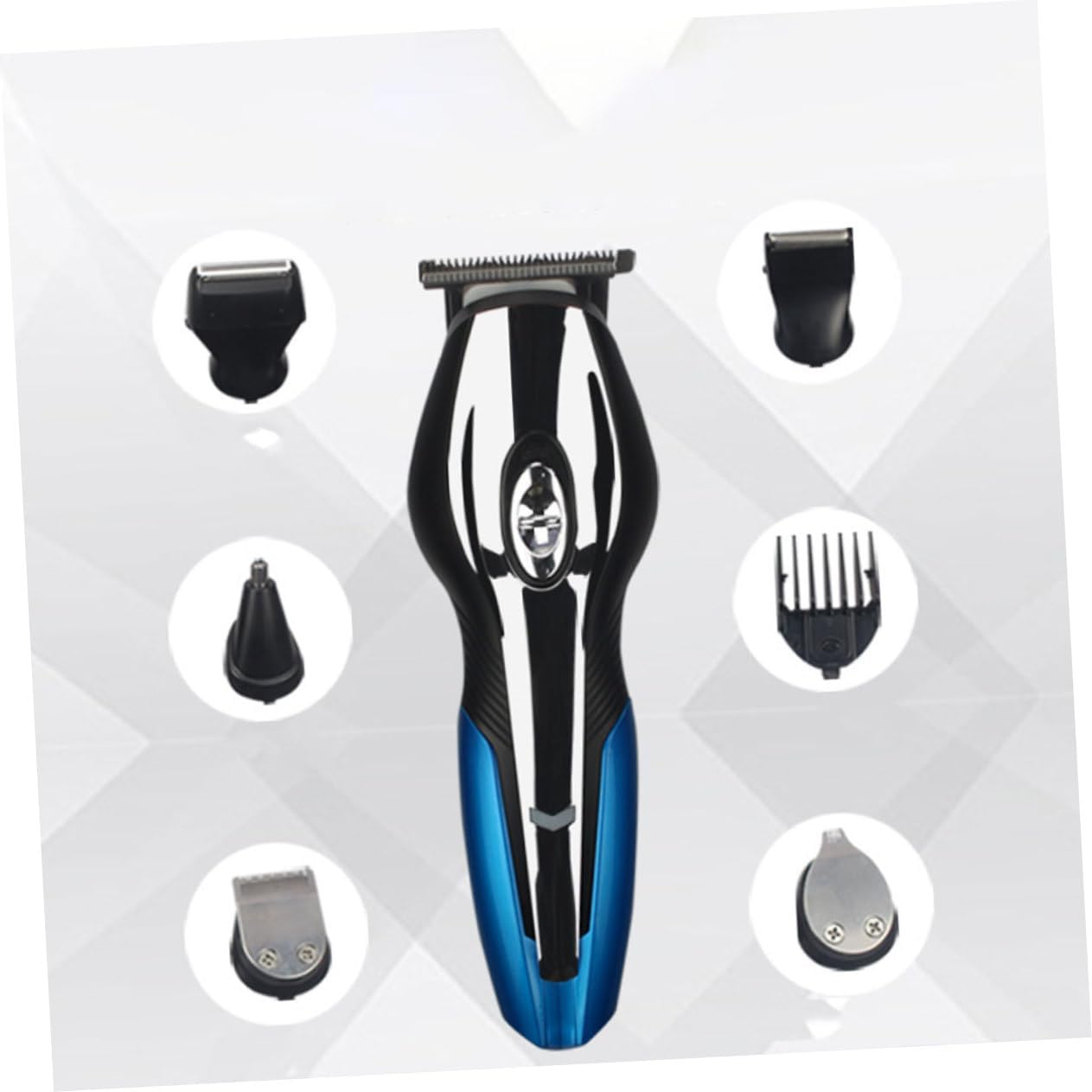 FRCOLOR 1Pc USB Rechargeable Multi Function Grooming Kit for Men Hair Clippers Beard Trimmer Nose Hair Shaver Compact Design Blades Efficient Facial Grooming Set Black