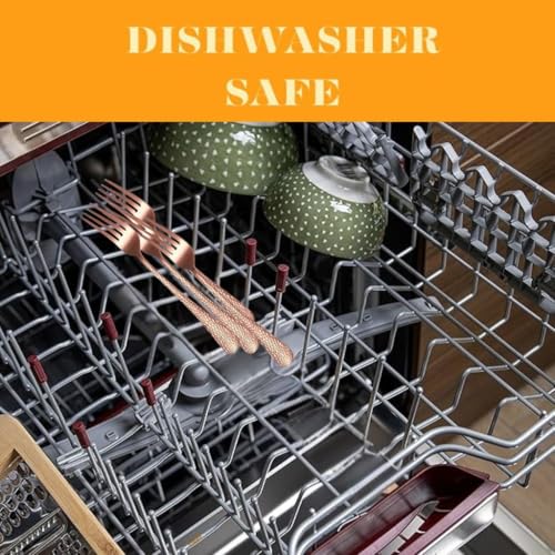 Image of Stainless Steel Dinner Forks Set, Hardened Blade Steel, Dishwasher Safe, Easy to Clean, Reusable, Food-Grade Rustproof Cutlery Set for Home & Kitchen (6 Pcs Big Fork, Rose Gold)