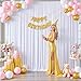10ft x 7ft White Backdrop Curtain for Parties Wedding White Wrinkle Free Backdrop Drapes Panels for Baby Shower Gender Reveal Birthday Photo Photography Polyester Fabric Background Decoration