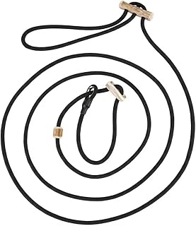 Umhänge Moxonleine 300 cm schwarz 6mm dünne Retrieverleine | lautlose Jagdleine | stufenlos verserstellbar | Hundeleine kleine, mittelgroße & große Hunde | 260-300cm Länge | Zugstopp | Made in Germany