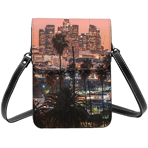 Sac pour téléphone portable Los Angeles en cuir noir pour éviter de perdre son smartphone en voyage