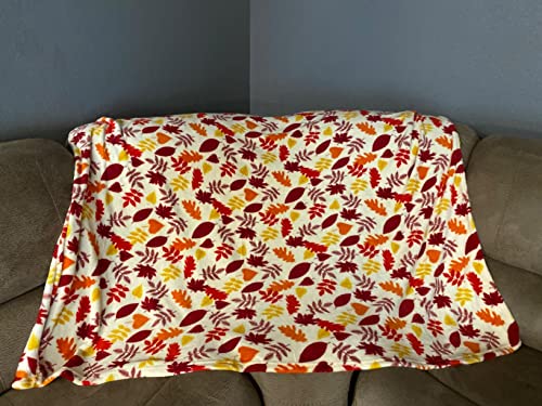 Décor&More Autumn Harvest Fallr Collection Festive And Cuddly Holiday Microplush Throw Blanket (50" X 60") -Autumn Leaves #TOP7